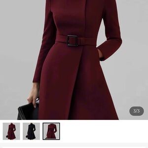 Elegant Burgundy Long Sleeve Dress